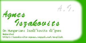 agnes iszakovits business card